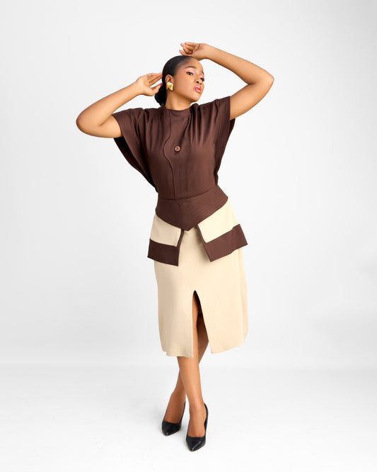 ADAURE SET (BROWN/NUDE)